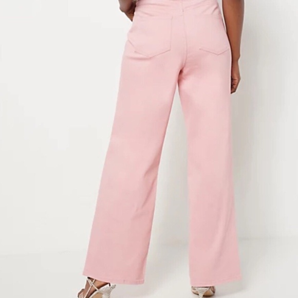Isaac Mizrahi Live! Tall True Denim Wide Leg Jeans, Cheeky Pink – Tall 20 - Picture 2 of 3